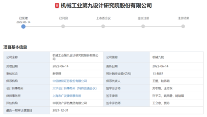 機械九院擬IPO 研發投入過億，信息技術咨詢服務引領創新